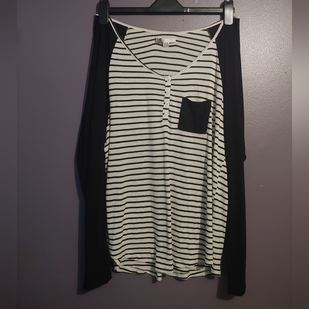Volcom Striped Baseball Tee